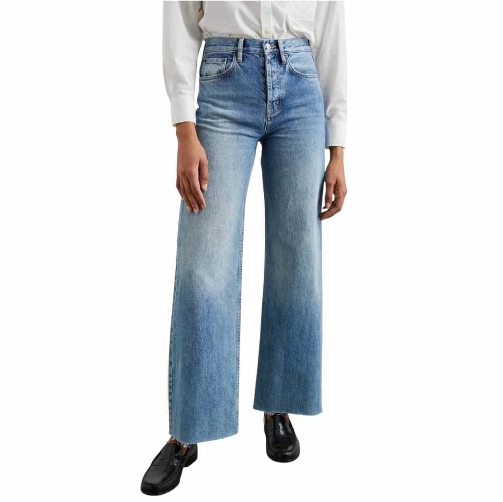 NEW RAILS women's getty wide leg jeans in old indigo
